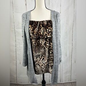 ‼️final must bundle‼️ Parisian Collection Double Top Tunic Grey Cardigan Tunic